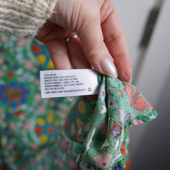 RHODE: Target Collab Green Floral Midi Dress - Picture 5 of 9